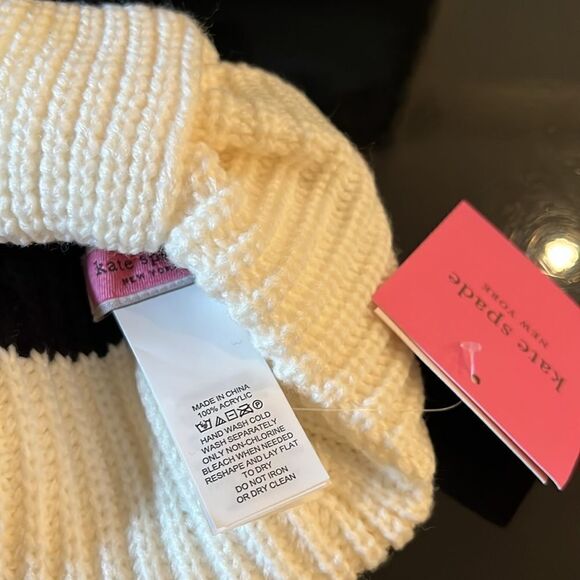 NWT‎ Kate Spade colorblock bow beanie main image 5